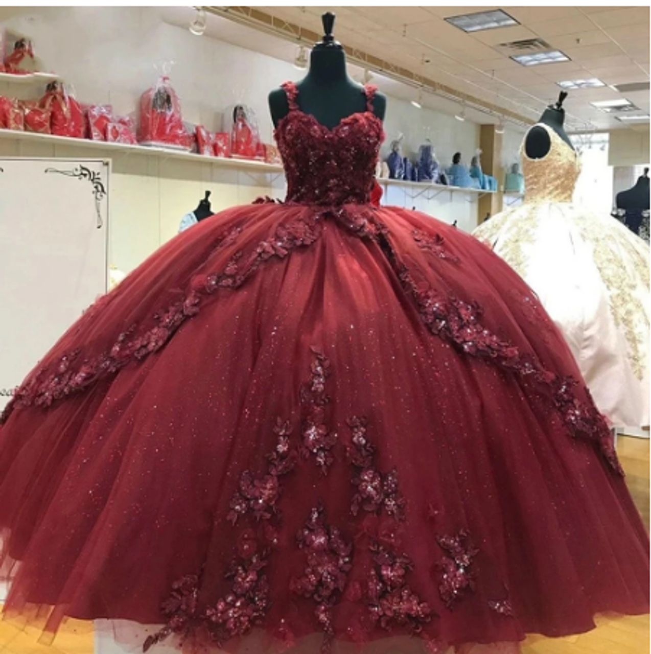 burgundy quince dress